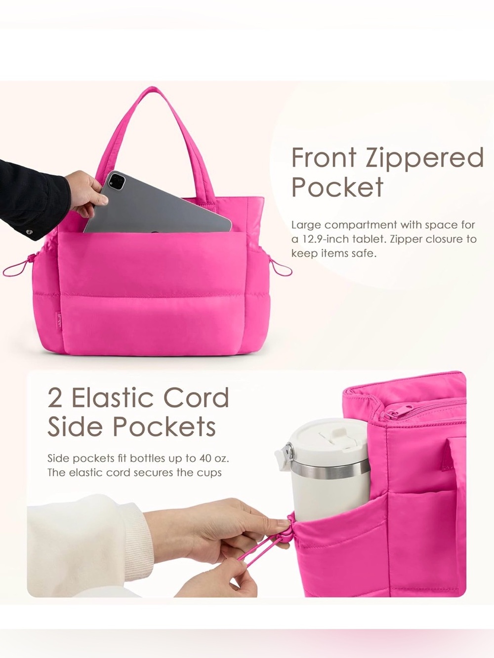 Lightweight Quilted Puffer Tote Bag new in packaging - Picture 6 of 6